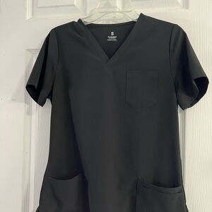 Black V-Neck Scrub Top & Bottom Set